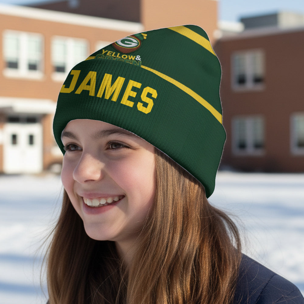 Green Bay Football Team - Personalized American Football Beanie Hat