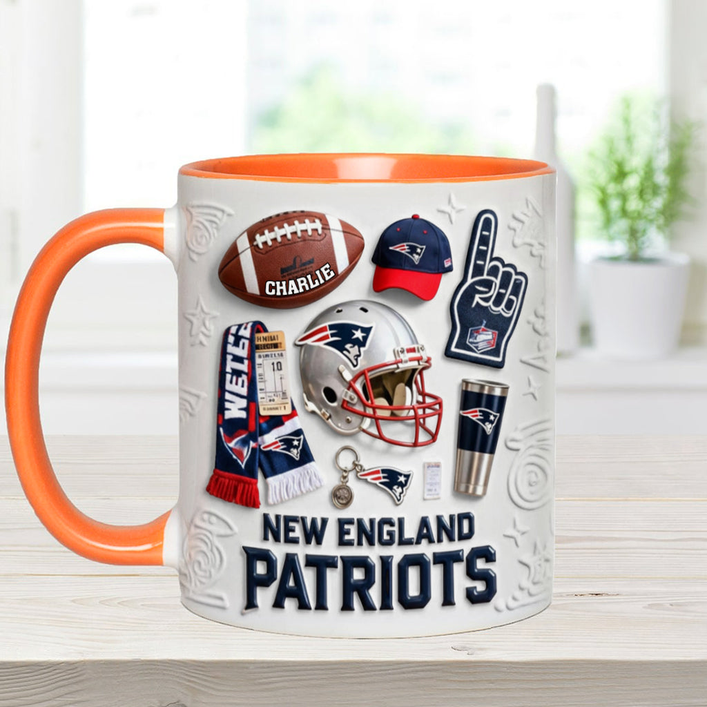 Love Football - Personalized American Football Accent Mug