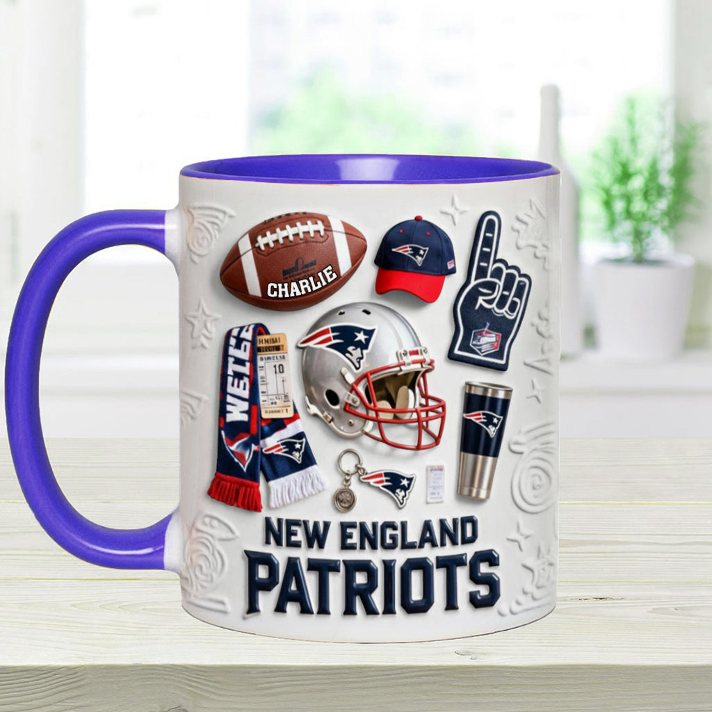 Love Football - Personalized American Football Accent Mug