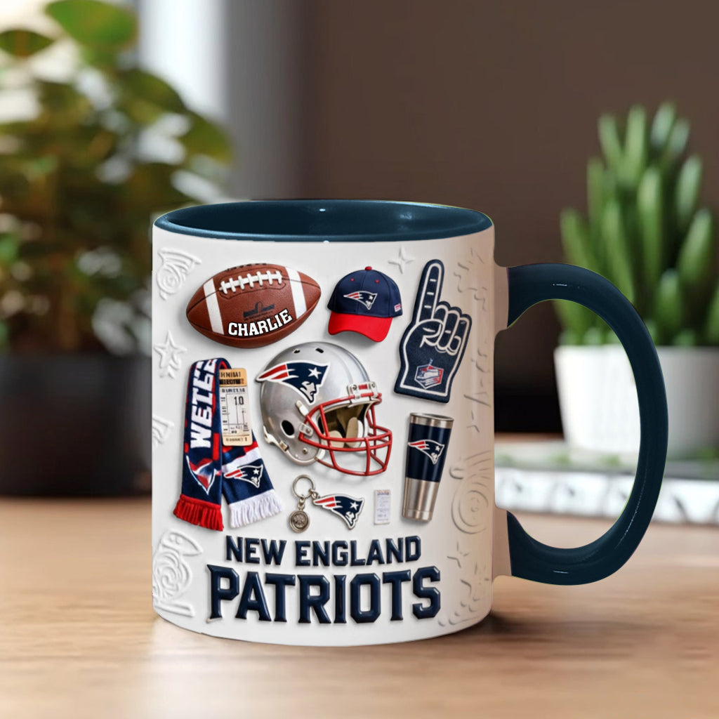 Love Football - Personalized American Football Accent Mug