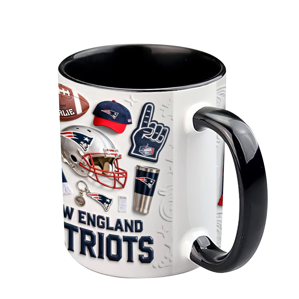 Love Football - Personalized American Football Accent Mug
