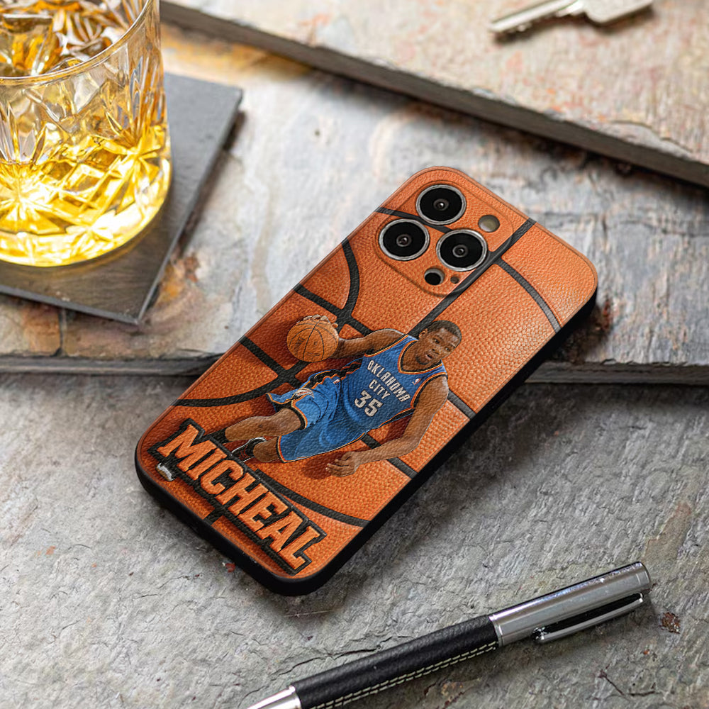 Love Basketball - Personalized Sport Leather Phone Case