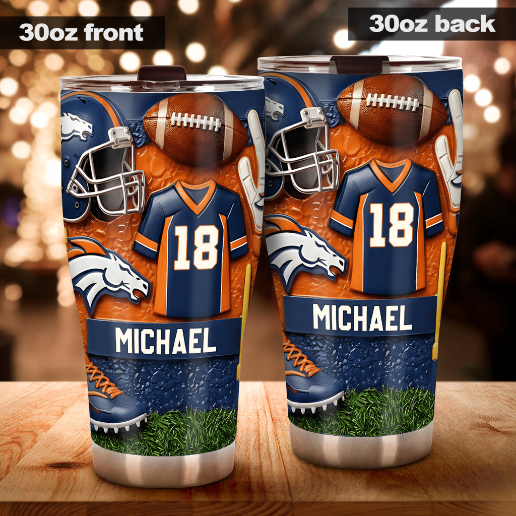 Love Football - Personalized American Football Tumbler