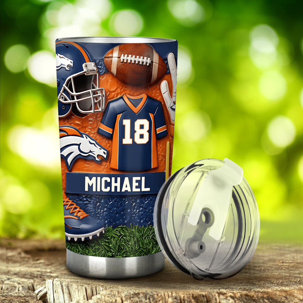 Love Football - Personalized American Football Tumbler