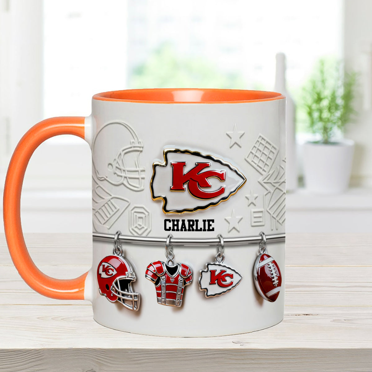 Love Football - Personalized American Football Set Accent Mug with Acrylic Stirrers