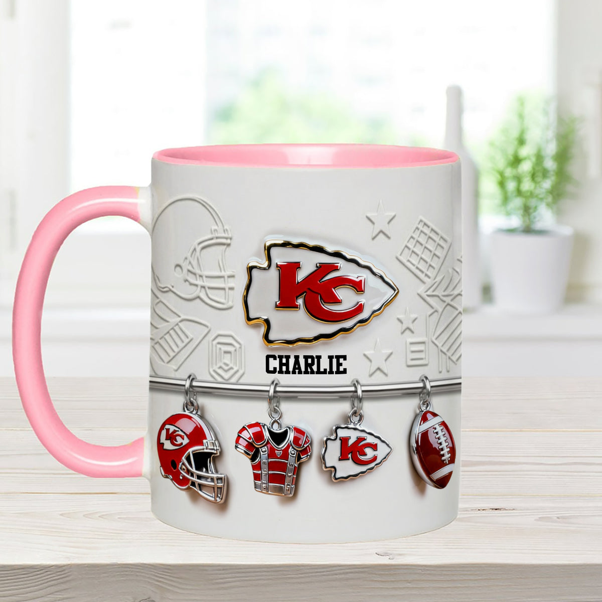 Love Football - Personalized American Football Set Accent Mug with Acrylic Stirrers
