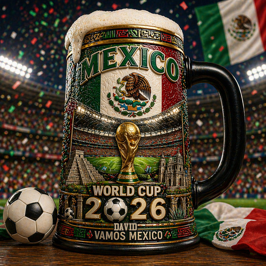 World Cup 2026 Mexico - Personalized Soccer Beer Stein