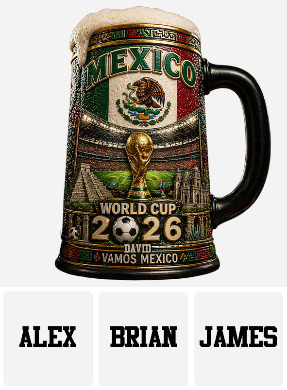 World Cup 2026 Mexico - Personalized Soccer Beer Stein