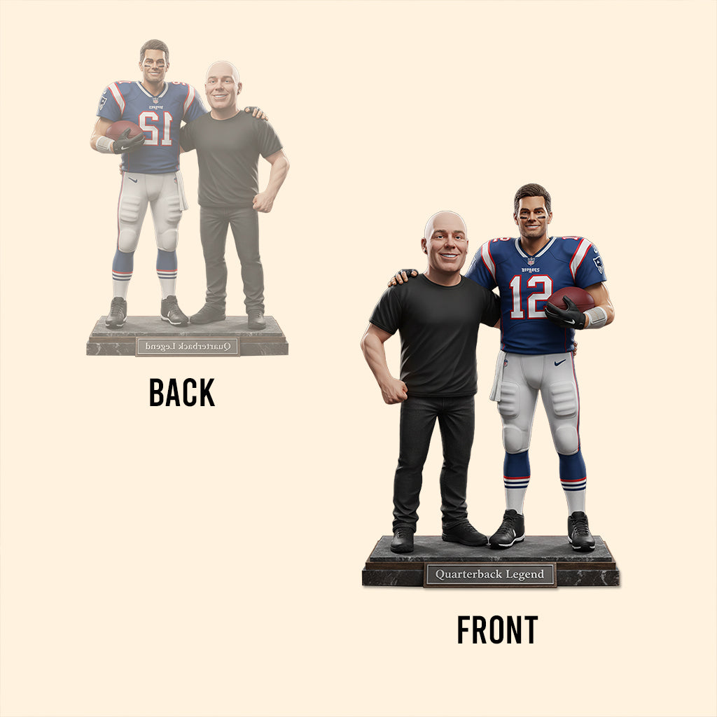 Standing Next To Legend - Custom From Any Photo - Personalized American Football Custom Shaped Acrylic Plaque