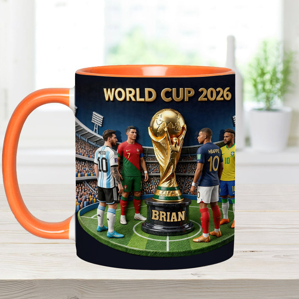 Who Is The Champion? - Personalized Soccer Accent Mug