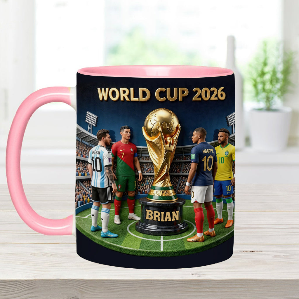 Who Is The Champion? - Personalized Soccer Accent Mug