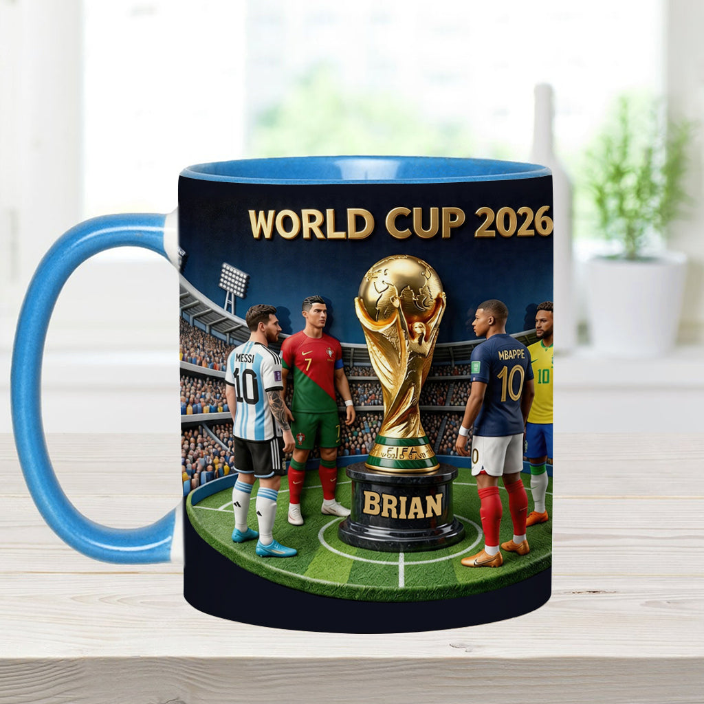 Who Is The Champion? - Personalized Soccer Accent Mug