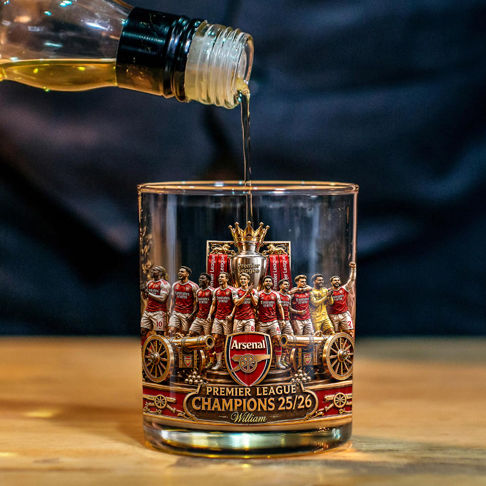 Premier League Champions 2526 - Personalized Soccer Whiskey Decanter Set