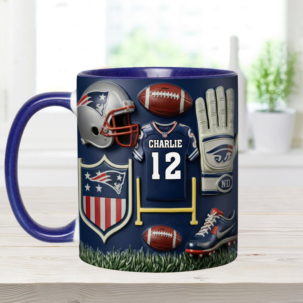 Love Football - Personalized American Football Accent Mug