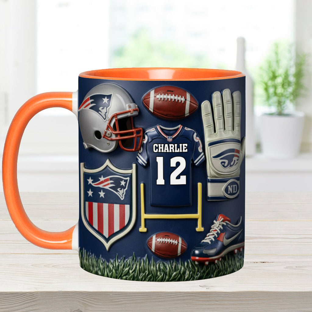 Love Football - Personalized American Football Accent Mug