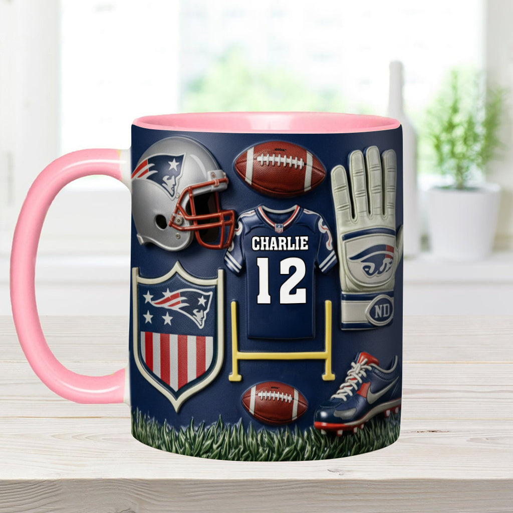 Love Football - Personalized American Football Accent Mug