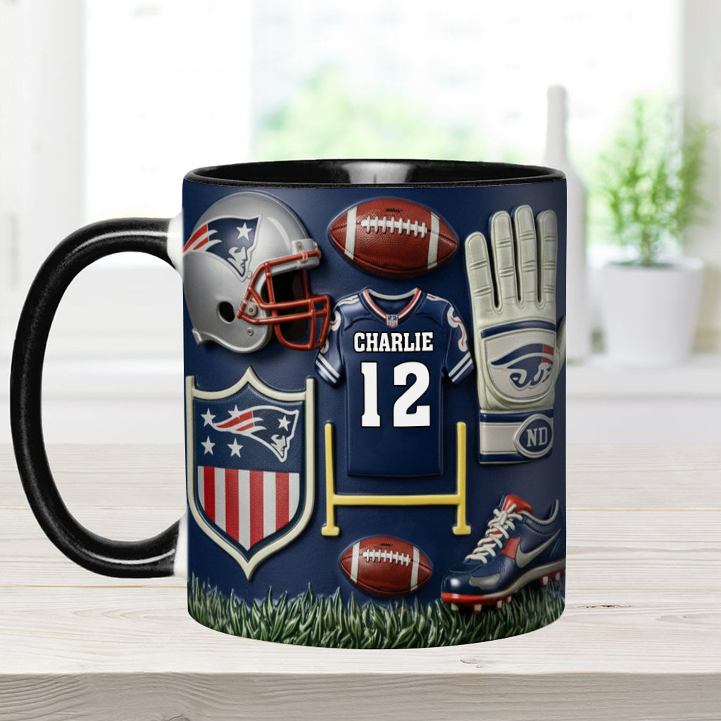 Love Football - Personalized American Football Accent Mug