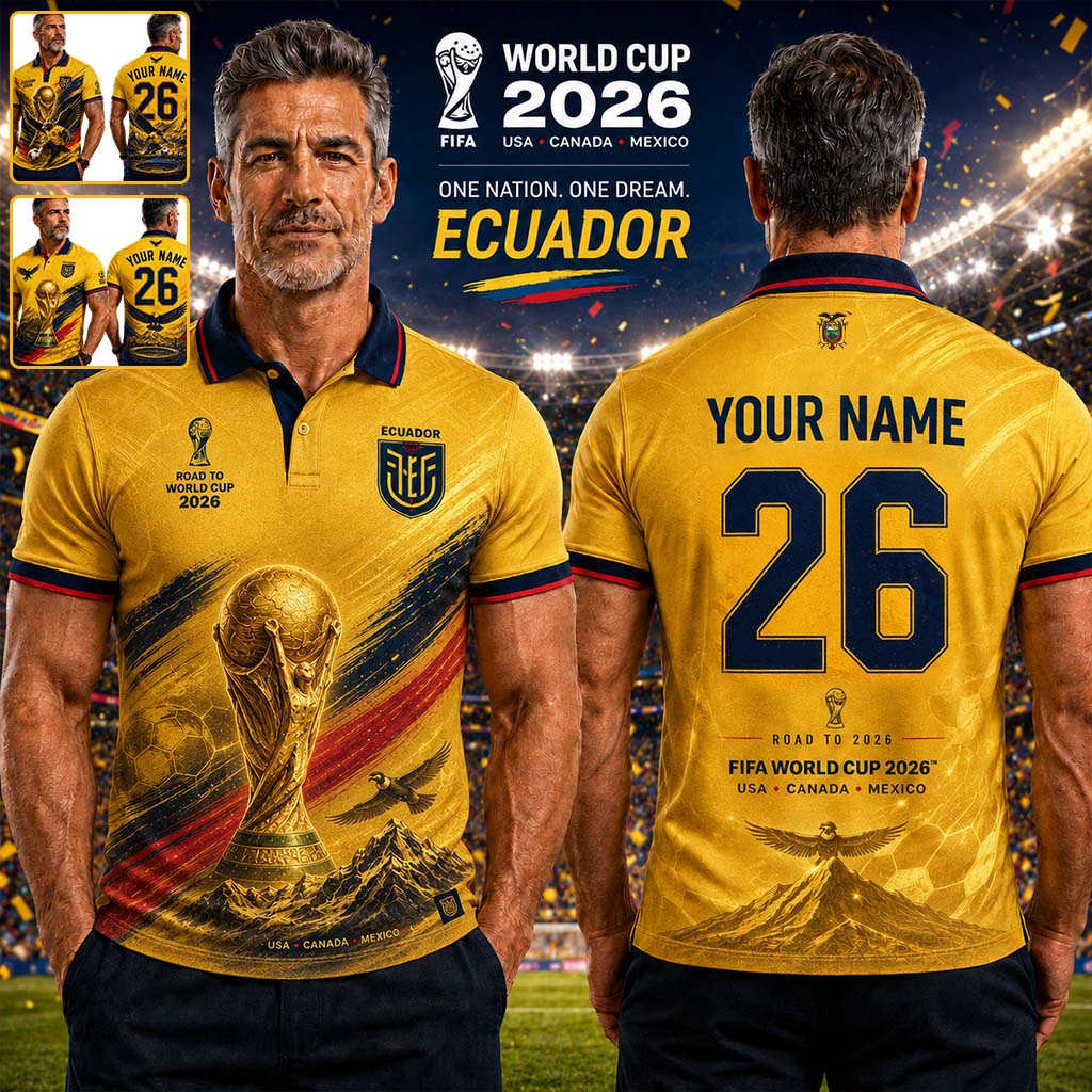 World Cup 2026, Ecuador - Personalized Soccer Polo Shirt