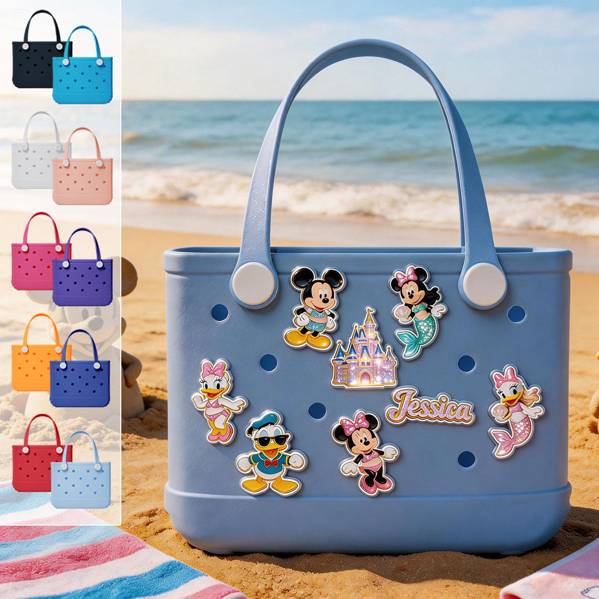 Magical Cartoon Mouse - Personalized Mouse Bucket Tote With Charms