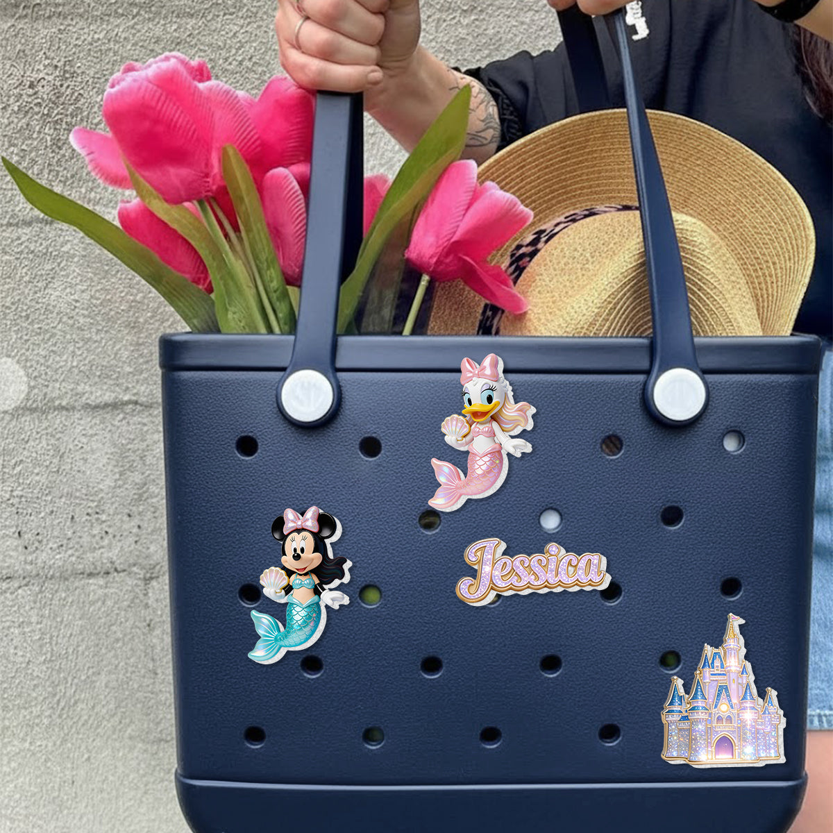 Magical Cartoon Mouse - Personalized Mouse Bucket Tote With Charms