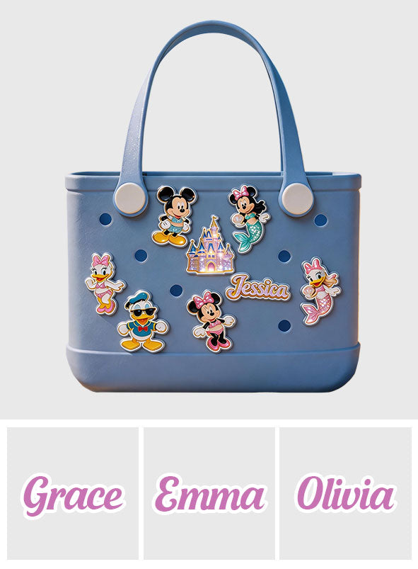 Magical Cartoon Mouse - Personalized Mouse Bucket Tote With Charms