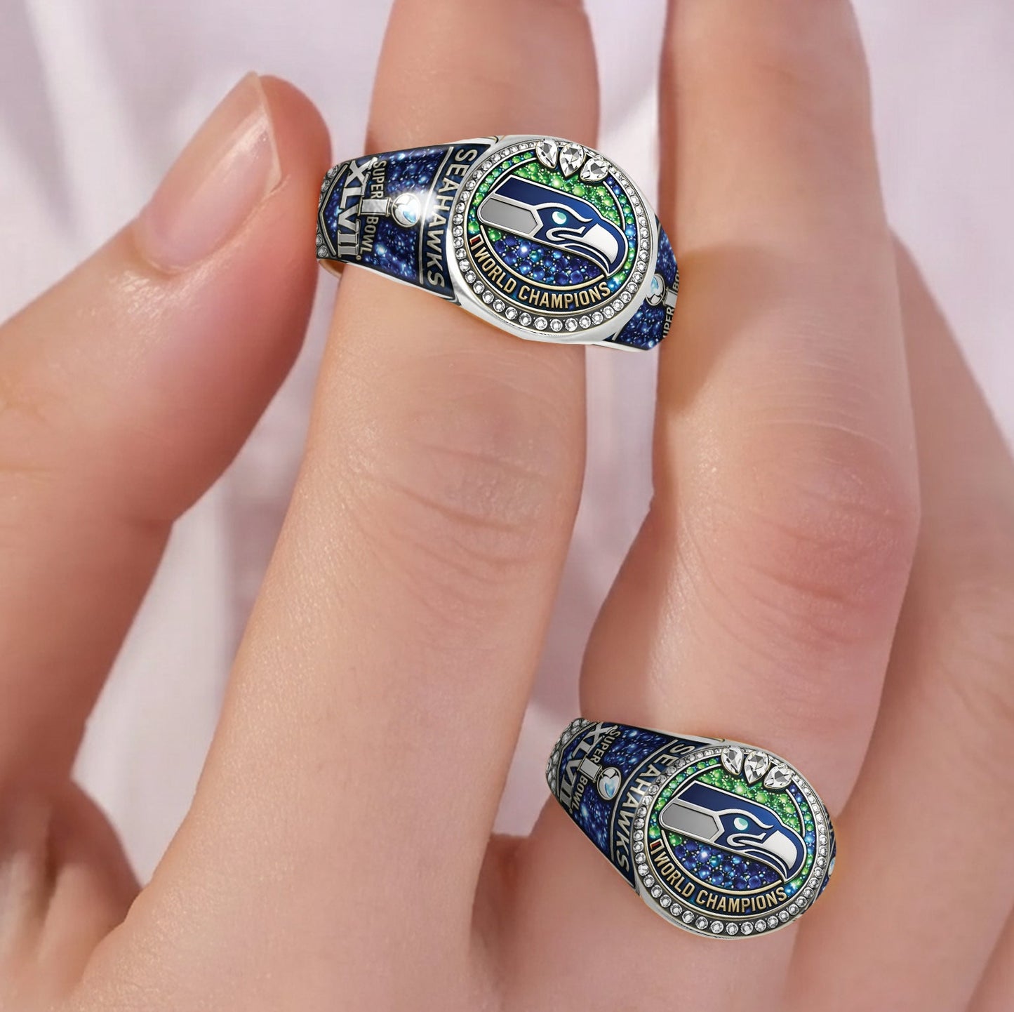 Seattle - Seahawks Footaball Team - Personalized American Football Signet Ring