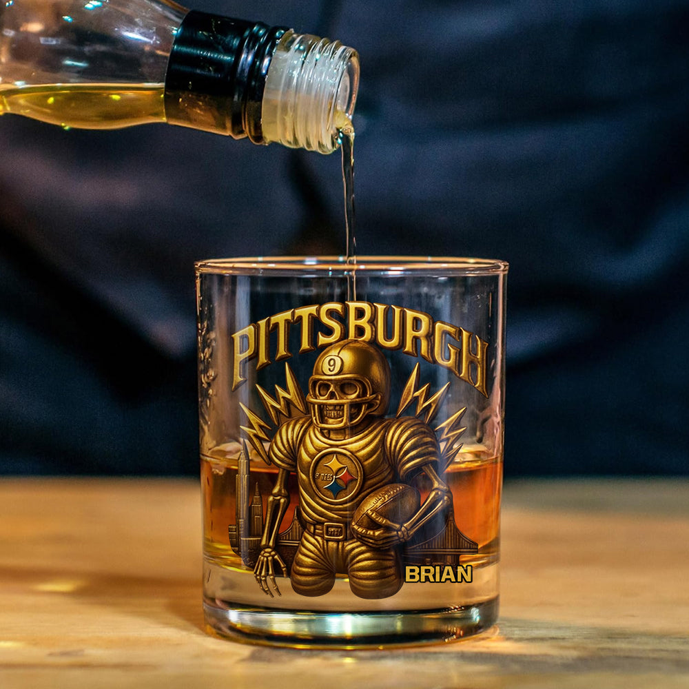 Pittsburgh FootBall Team - Personalized American Football Whiskey Decanter Set