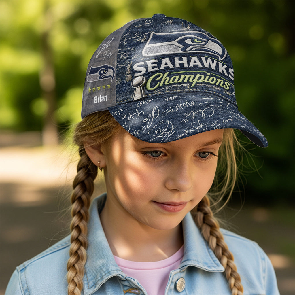 Seattle - Seahawks Football Team - Personalized American Football Classic Cap
