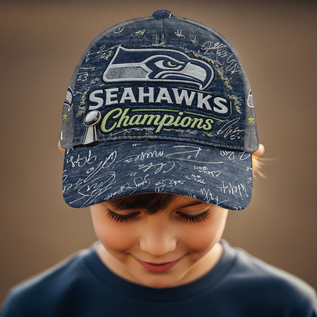 Seattle - Seahawks Football Team - Personalized American Football Classic Cap