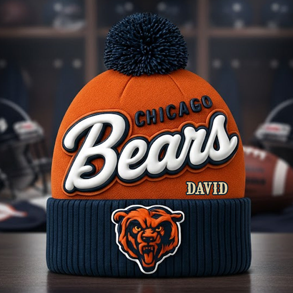 Bears Chicago Football Team - Personalized American Football Beanie Hat