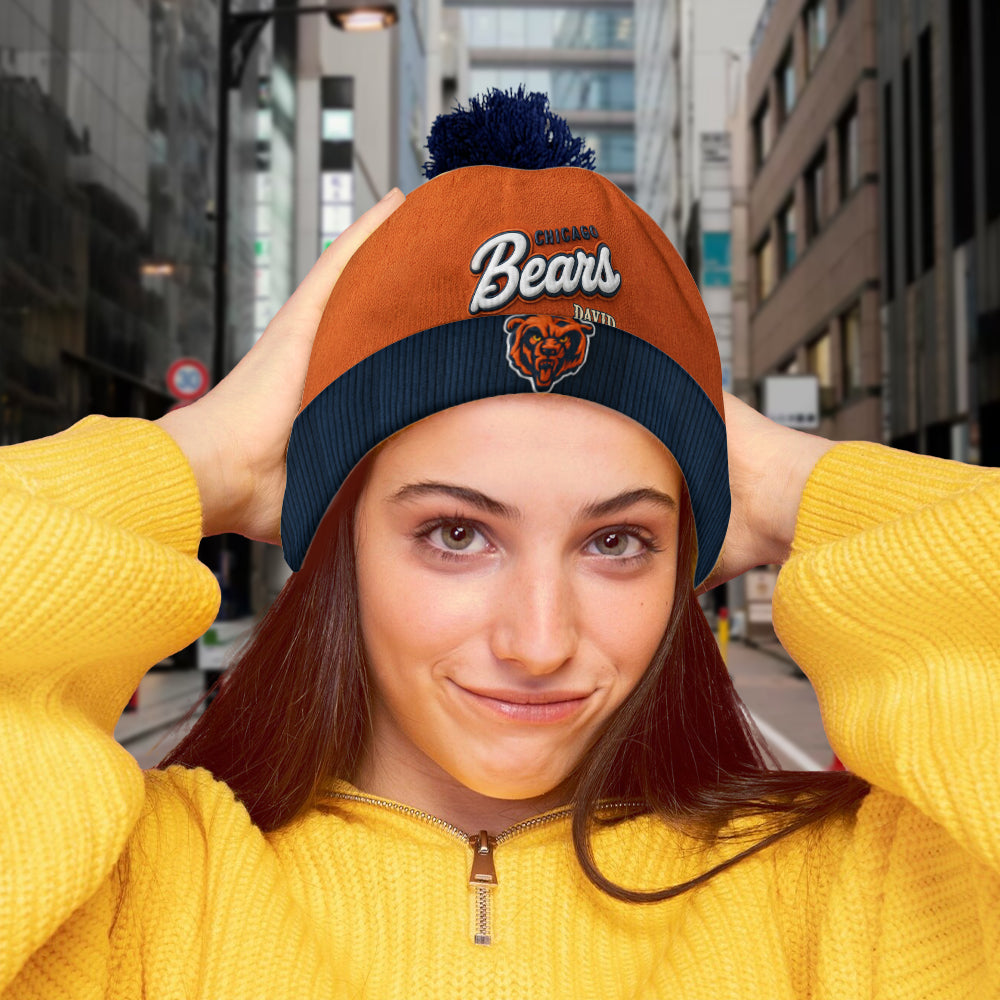 Bears Chicago Football Team - Personalized American Football Beanie Hat